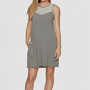 Toad & Co Women Gray Stretch Crew-Neck Sunkissed Oragnic Mesh Swing Dress XS